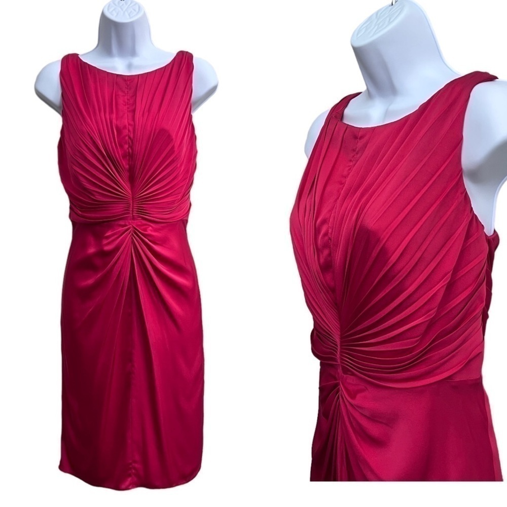 Armani collezioni red 100% silk dress in size 8